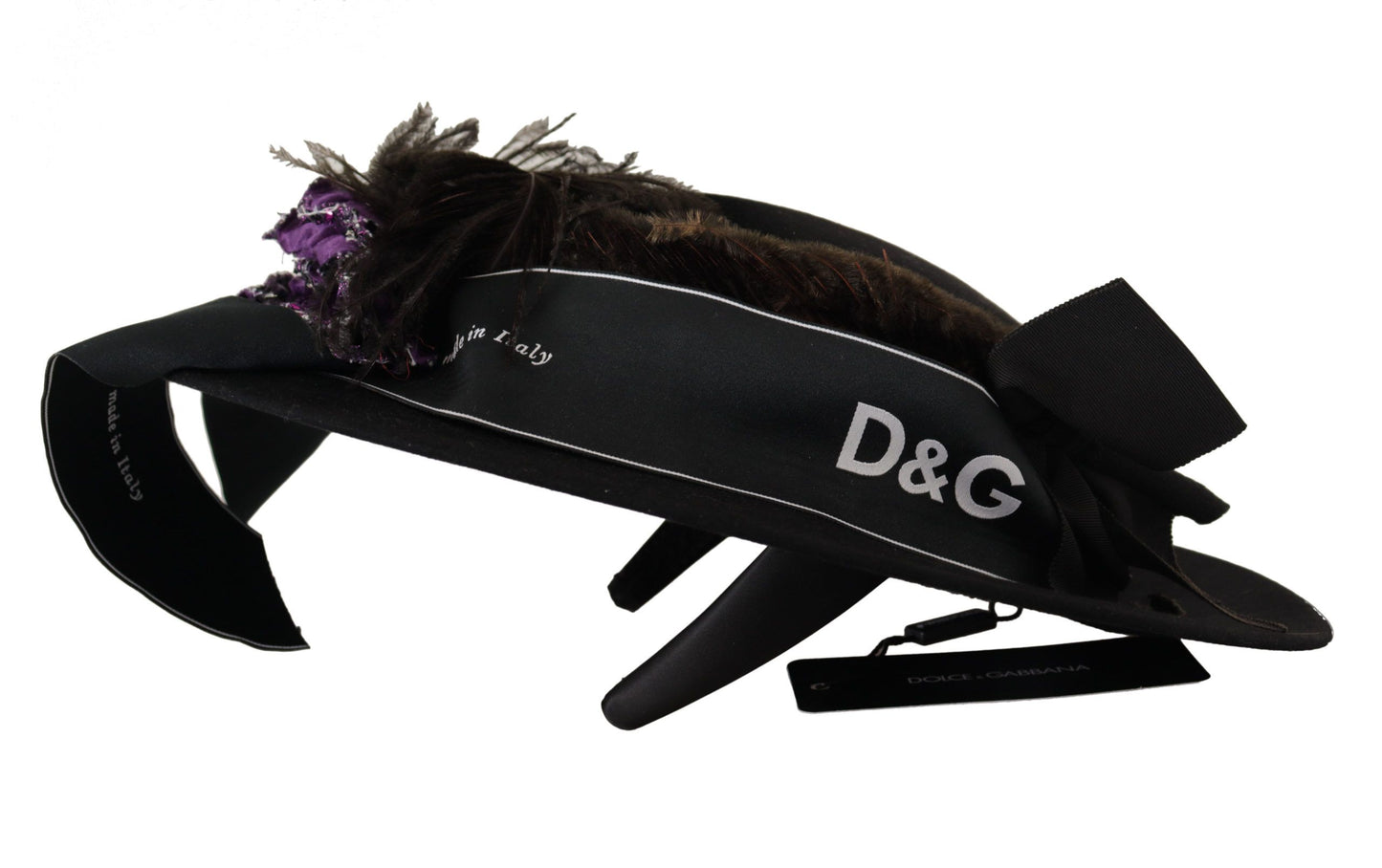 Dolce &amp; Gabbana elegant sort hat med bred skygge