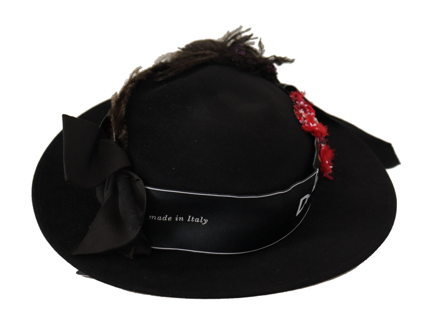 Dolce &amp; Gabbana elegant sort hat med bred skygge