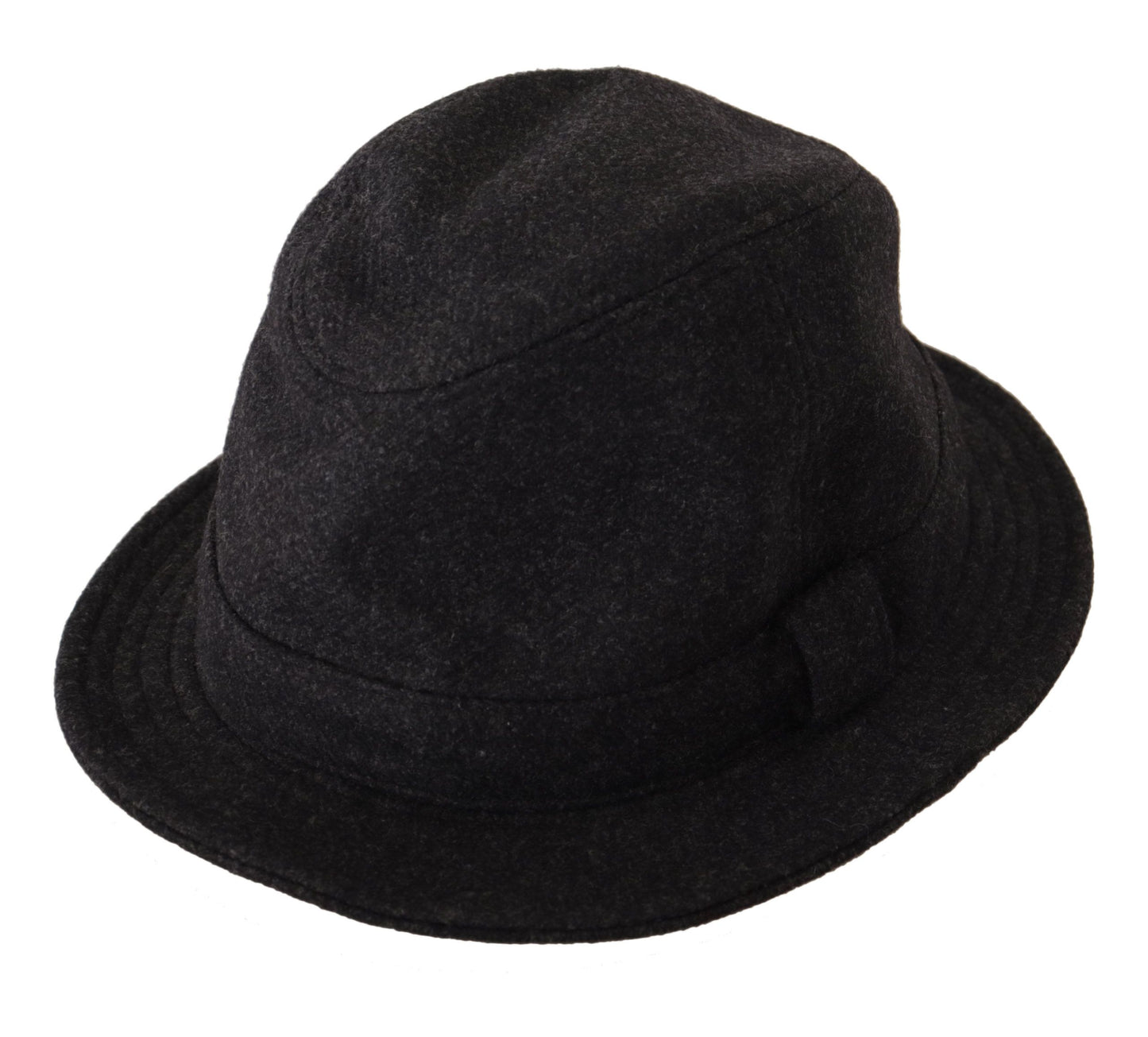 Dolce &amp; Gabbana Elegant Grå Trilby Hat i Uld og Cashmere