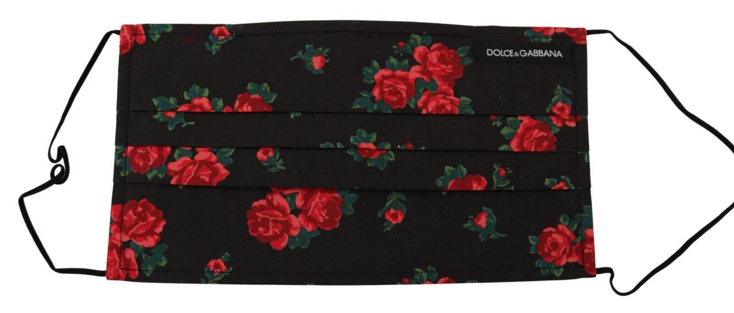 Dolce &amp; Gabbana Elegant Blomsterprintet Plisseret Ansigtsmaske i Bomuld