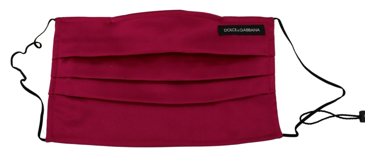 Dolce &amp; Gabbana Elegant Silke Plisseret Maroon Ansigtsmaske