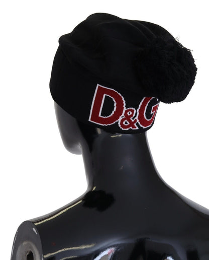 Dolce &amp; Gabbana Elegant Black Virgin Wool Beanie