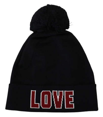 Dolce &amp; Gabbana Elegant Black Virgin Wool Beanie