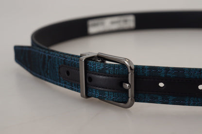 Dolce & Gabbana Elegant Blue Jacquard Designer Belt