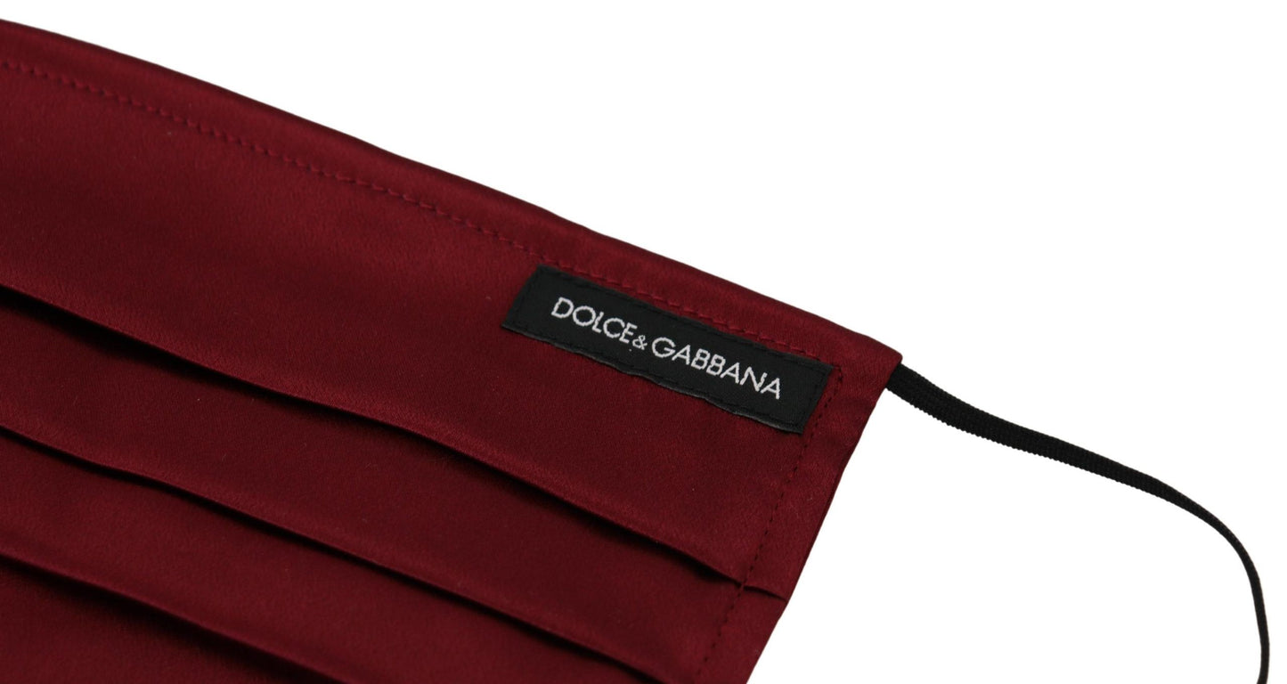 Dolce &amp; Gabbana Elegant Silke Plisseret Maroon Ansigtsmaske