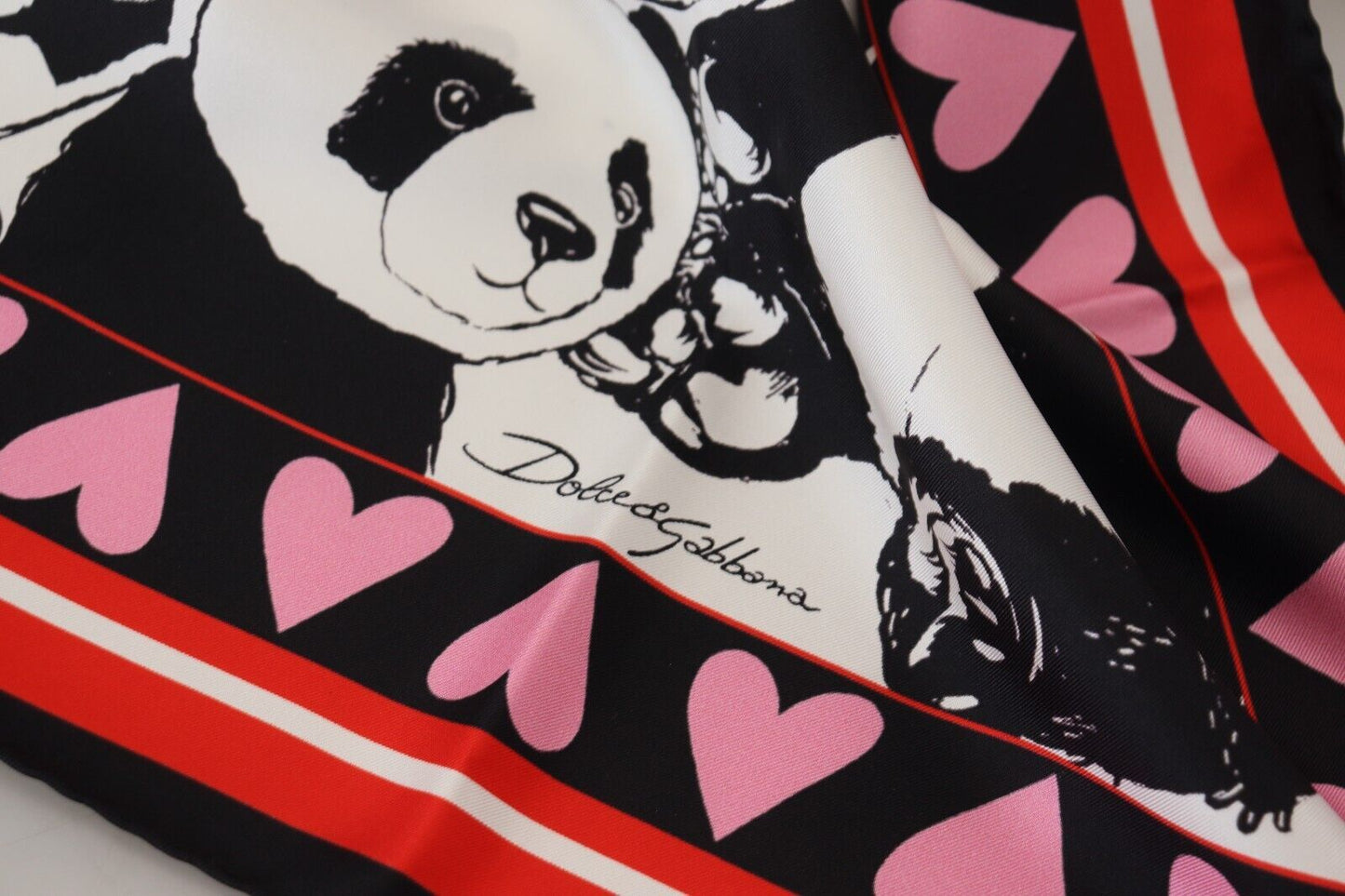 Dolce &amp; Gabbana Elegant Panda Print silketørklæde