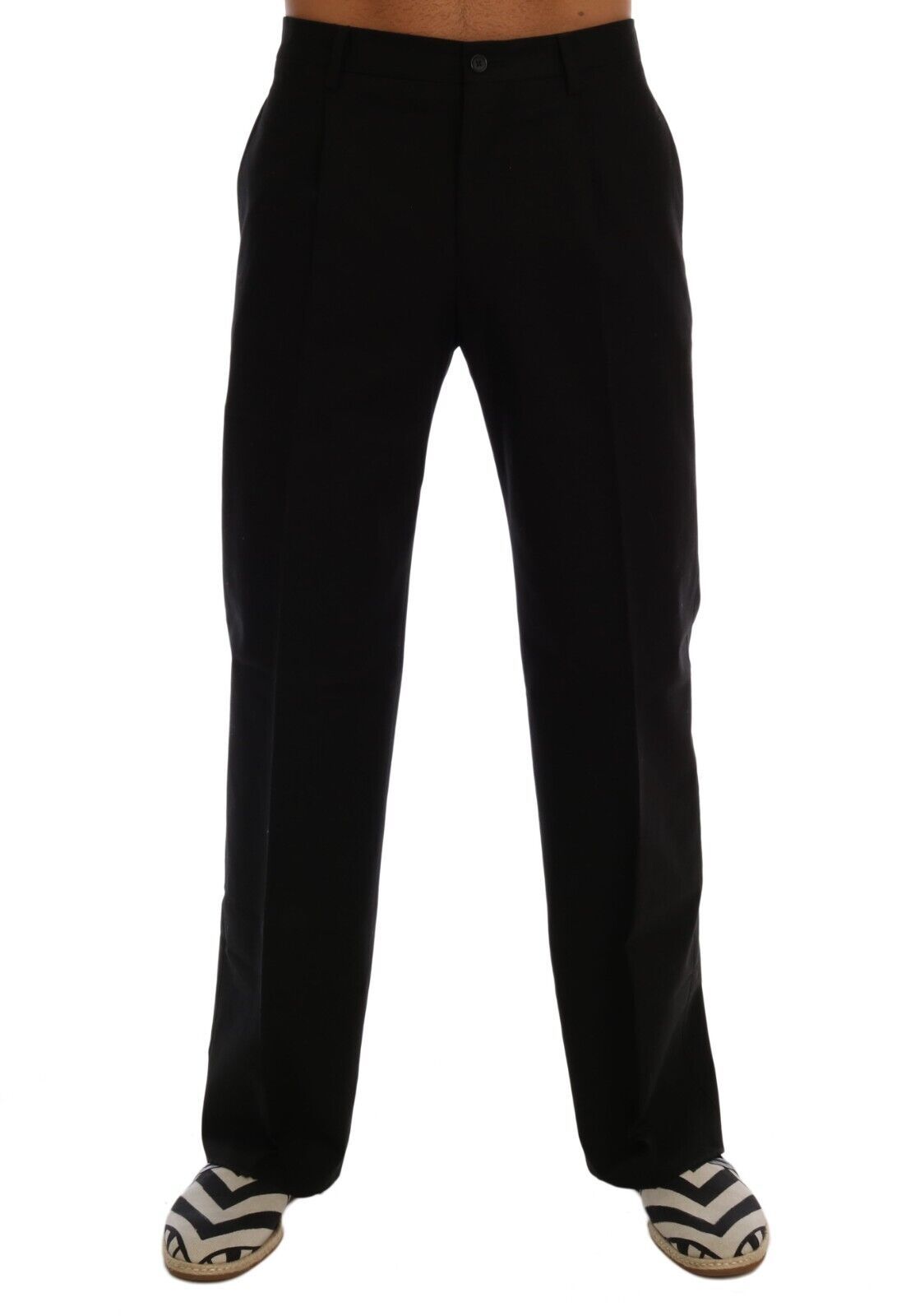Dolce &amp; Gabbana Elegante Sorte Stretchbukser i Bomuld