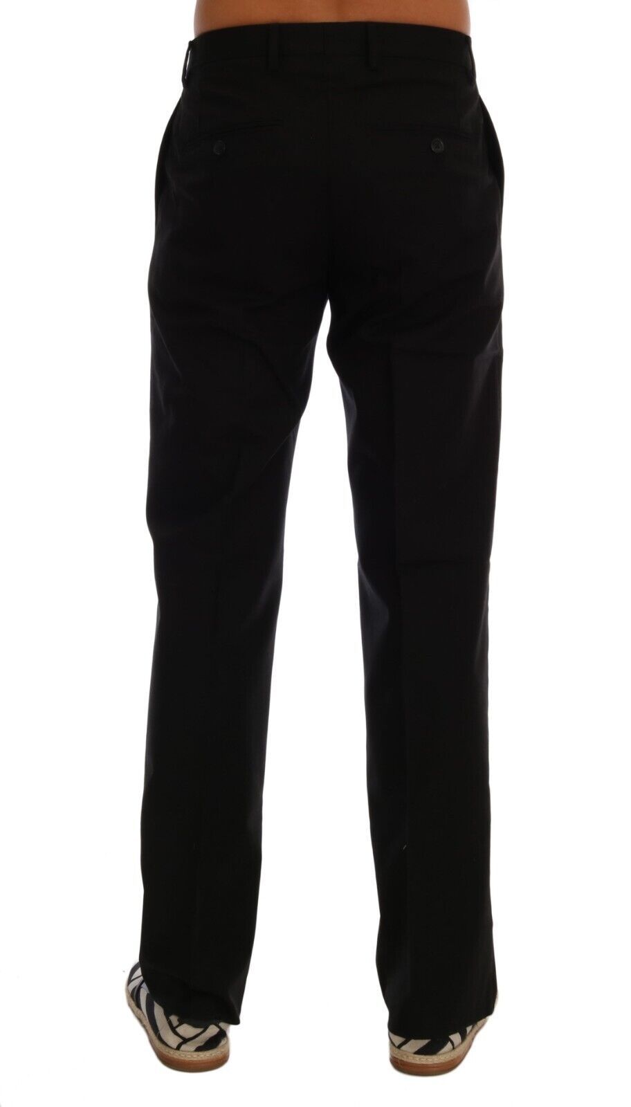 Dolce &amp; Gabbana Elegante Sorte Stretchbukser i Bomuld