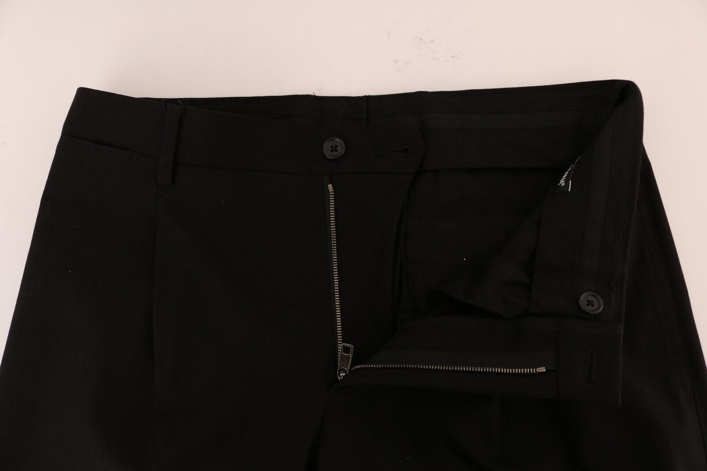 Dolce &amp; Gabbana Elegante Sorte Stretchbukser i Bomuld