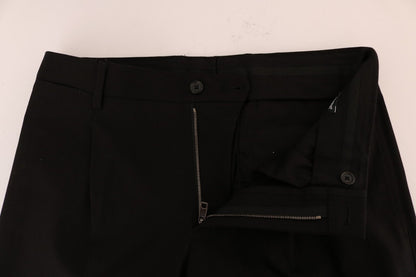 Dolce &amp; Gabbana Elegante Sorte Stretchbukser i Bomuld