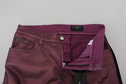Dolce &amp; Gabbana Elegante Magenta Bomuldsbukser