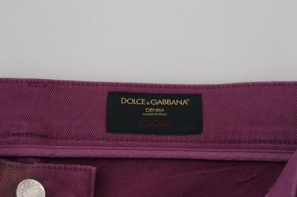 Dolce &amp; Gabbana Elegante Magenta Bomuldsbukser