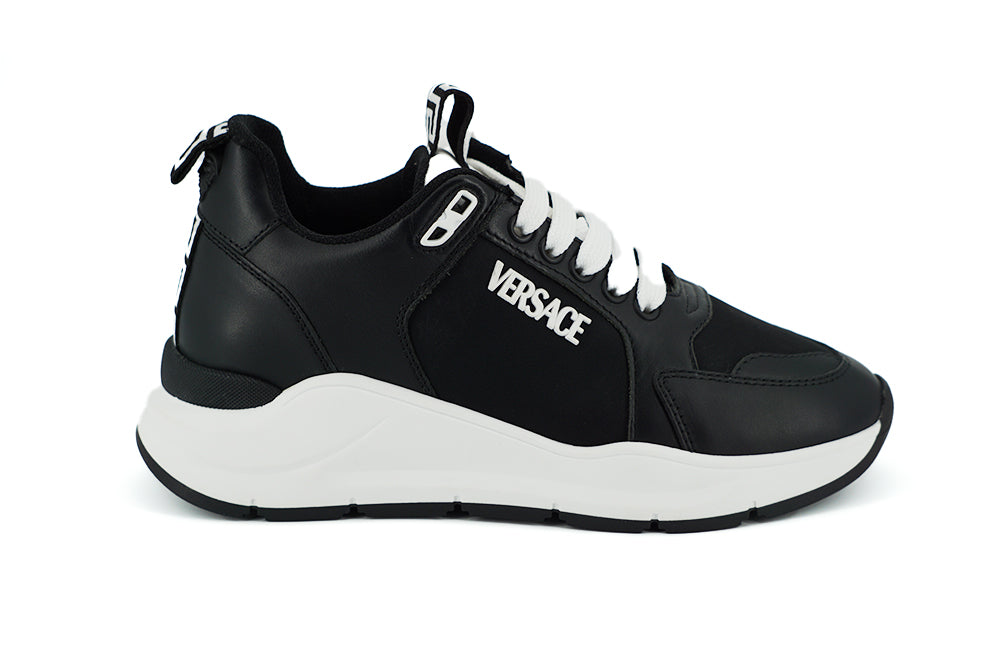 Versace Elegant Monokrom Læder Sneakers