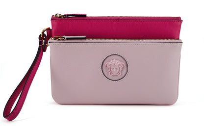 Versace Elegant Pink Læder Pouch Clutch