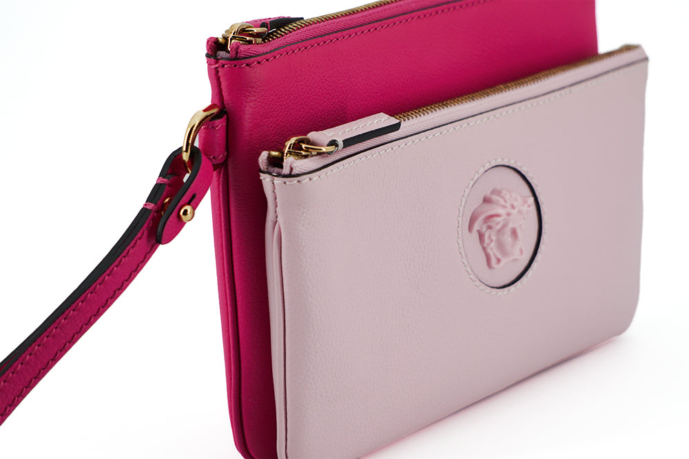 Versace Elegant Pink Læder Pouch Clutch