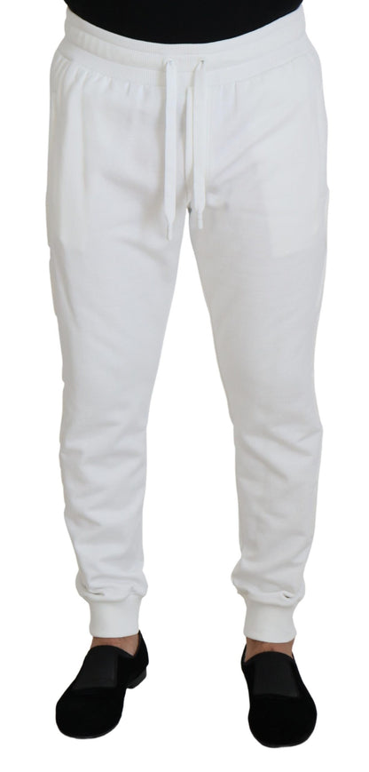 Dolce &amp; Gabbana Elegante Hvide Joggingbukser i Bomuld