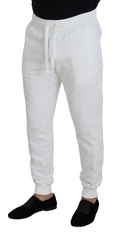Dolce &amp; Gabbana Elegante Hvide Joggingbukser i Bomuld