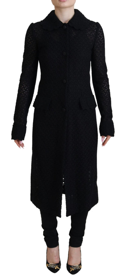 Dolce &amp; Gabbana klassisk strikket lang jakke med knapper
