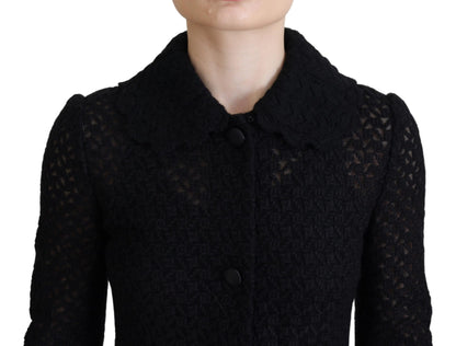 Dolce &amp; Gabbana klassisk strikket lang jakke med knapper
