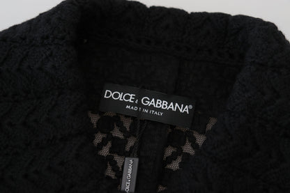 Dolce &amp; Gabbana klassisk strikket lang jakke med knapper