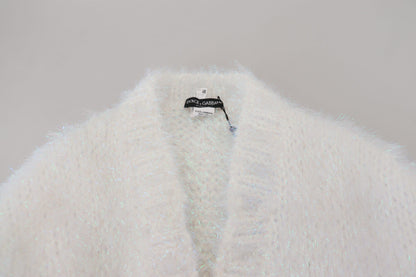 Dolce &amp; Gabbana Elegant Hvid Langærmet Cardiganjakke
