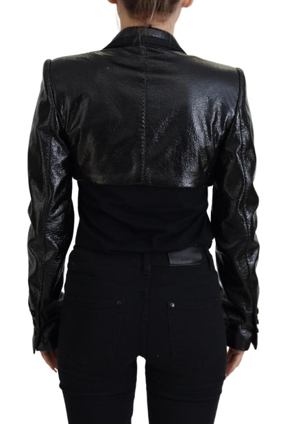 Dolce &amp; Gabbana Elegant Cropped Sort Designerjakke