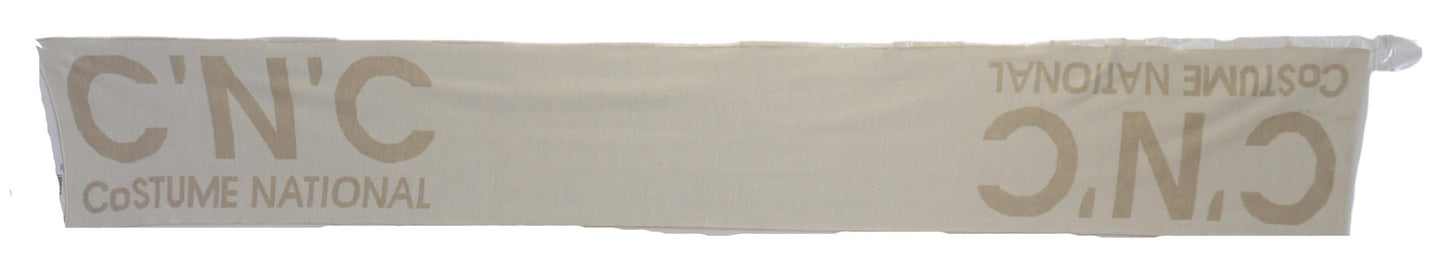 Kostume National Elegant Beige Uld-Blend Tørklæde Wrap