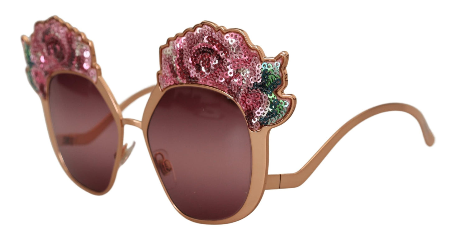 Dolce &amp; Gabbana Chic Rose Pailletter Broderede Solbriller