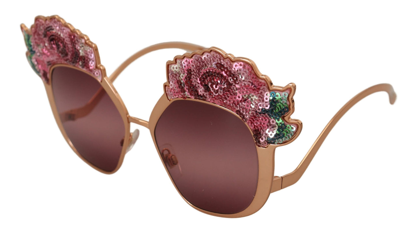 Dolce &amp; Gabbana Chic Rose Pailletter Broderede Solbriller