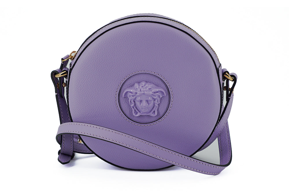 Versace elegant lilla rund skuldertaske