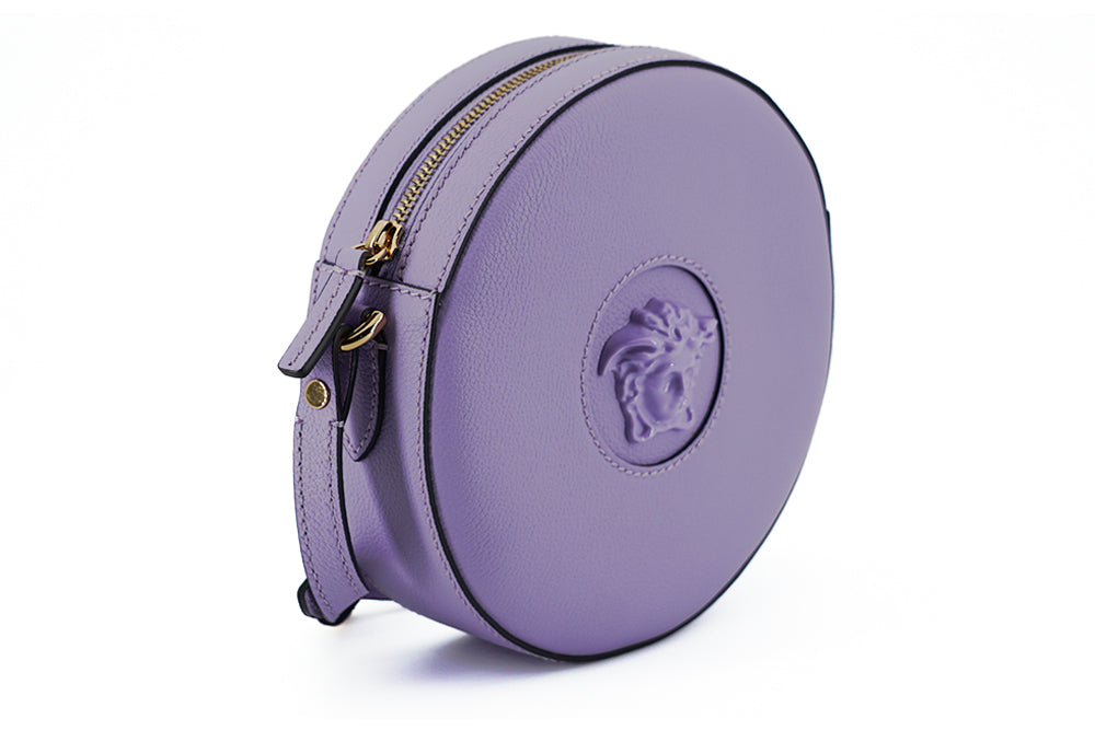 Versace elegant lilla rund skuldertaske