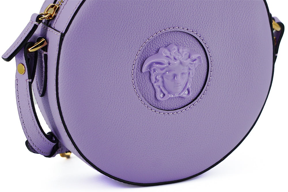 Versace elegant lilla rund skuldertaske