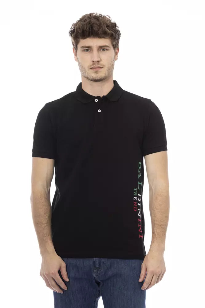 Baldinini Trend Sort Bomuld Herre Poloshirt