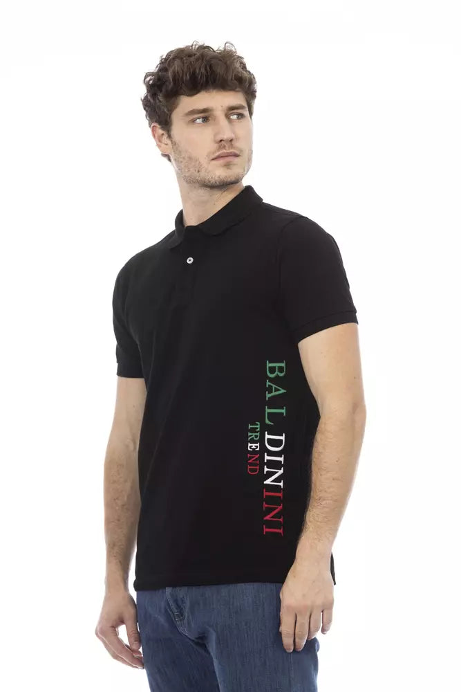 Baldinini Trend Sort Bomuld Herre Poloshirt