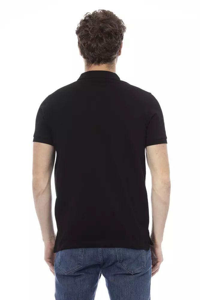 Baldinini Trend Sort Bomuld Herre Poloshirt