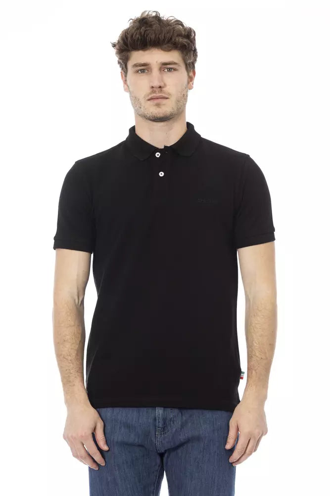 Baldinini Trend Sort Bomuld Herre Poloshirt