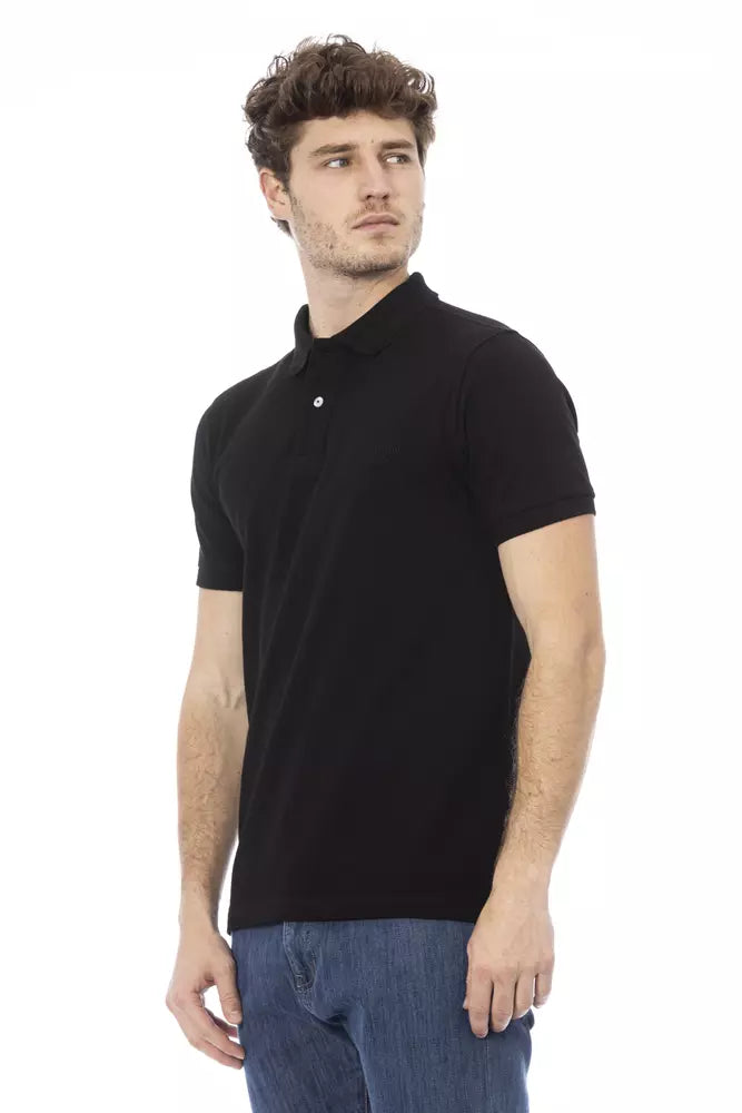 Baldinini Trend Sort Bomuld Herre Poloshirt