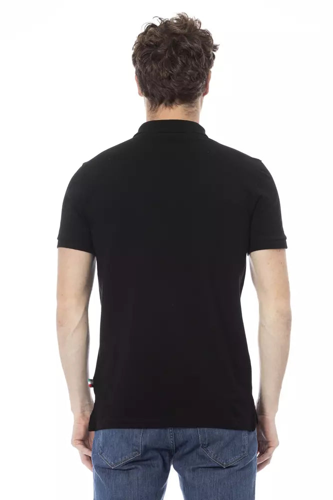 Baldinini Trend Sort Bomuld Herre Poloshirt
