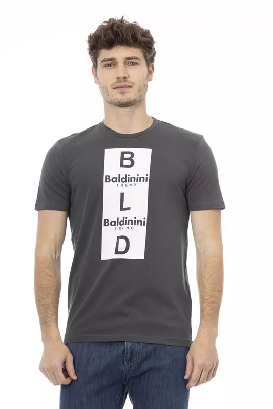 Baldinini Trend Grå Bomuld Herre T-shirt