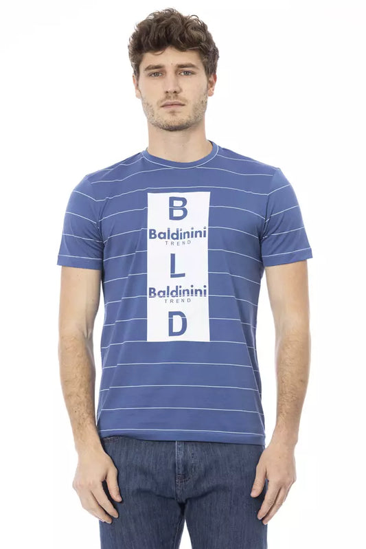 Baldinini Trend Blå Bomuld Herre T-shirt