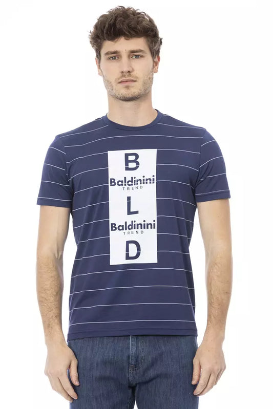 Baldinini Trend Blå Bomuld Herre T-shirt