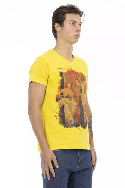 Trussardi Action Gul Bomuld Herre T-shirt med V-hals