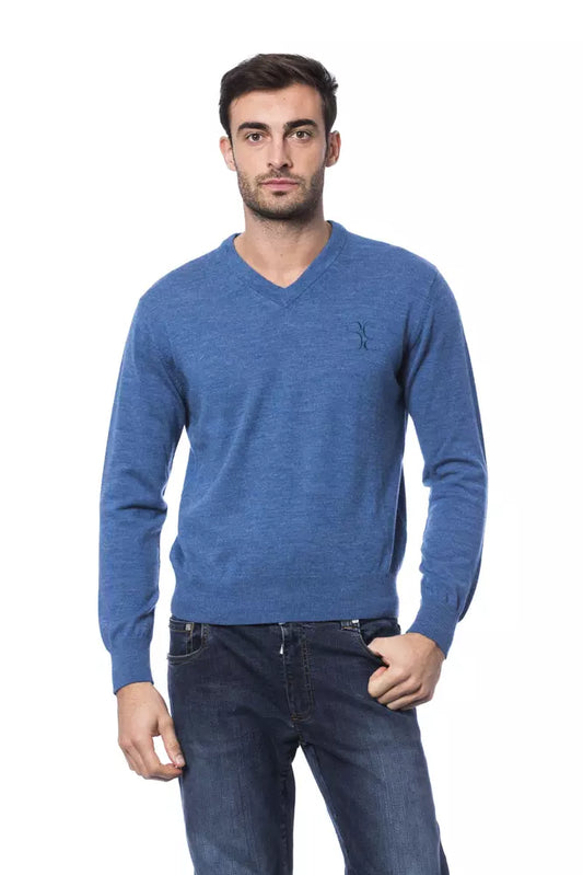 Billionaire Italian Couture Broderet Merinouldsweater med Rund Hals
