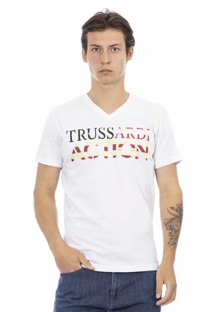 Trussardi Action Hvid Bomuld Herre T-shirt