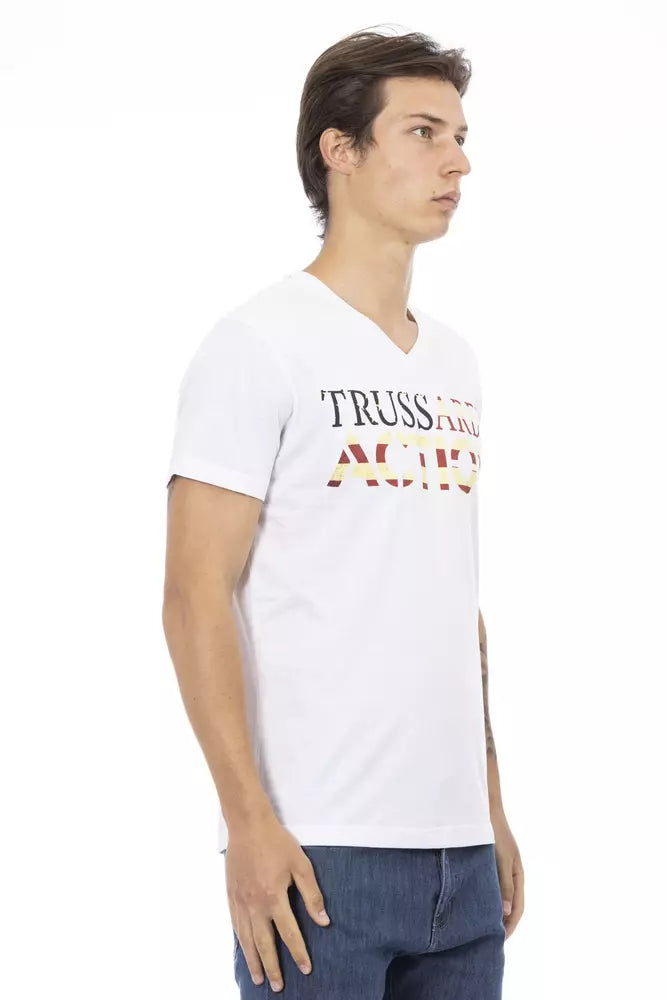 Trussardi Action Hvid Bomuld Herre T-shirt