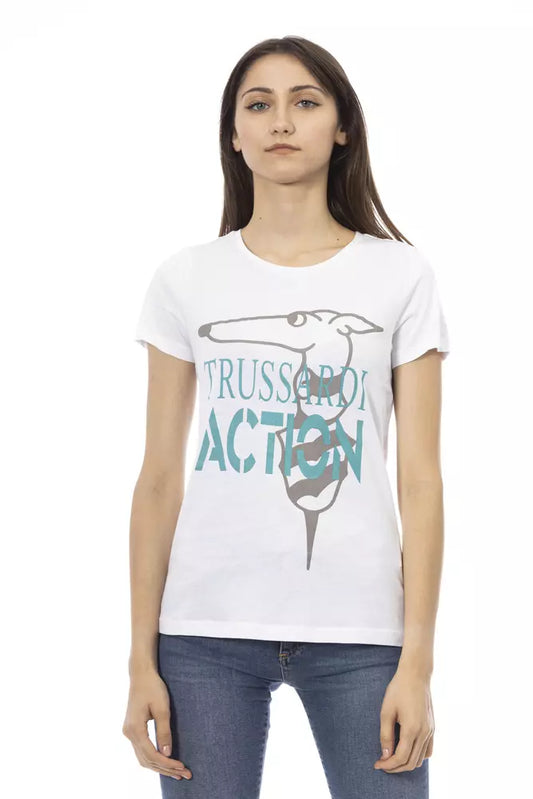 Trussardi Action Chic T-shirt med hvidt tryk: Sommergarderobe Essential