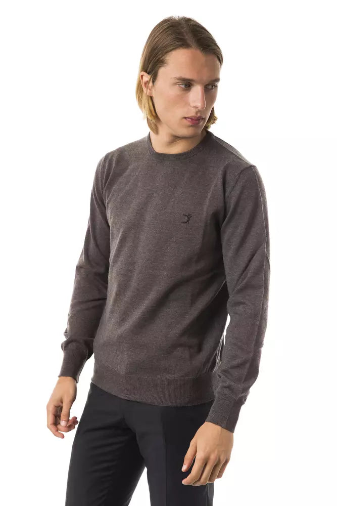 Uominitaliani Gray Merino Wool Men Sweater