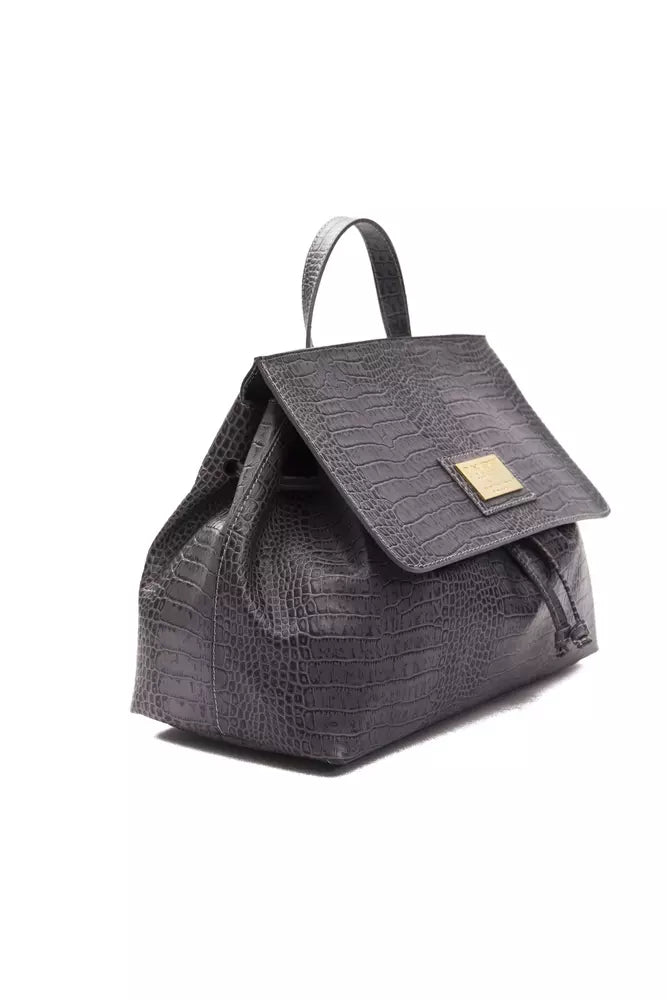 Pompei Donatella Gray Leather Women Handbag