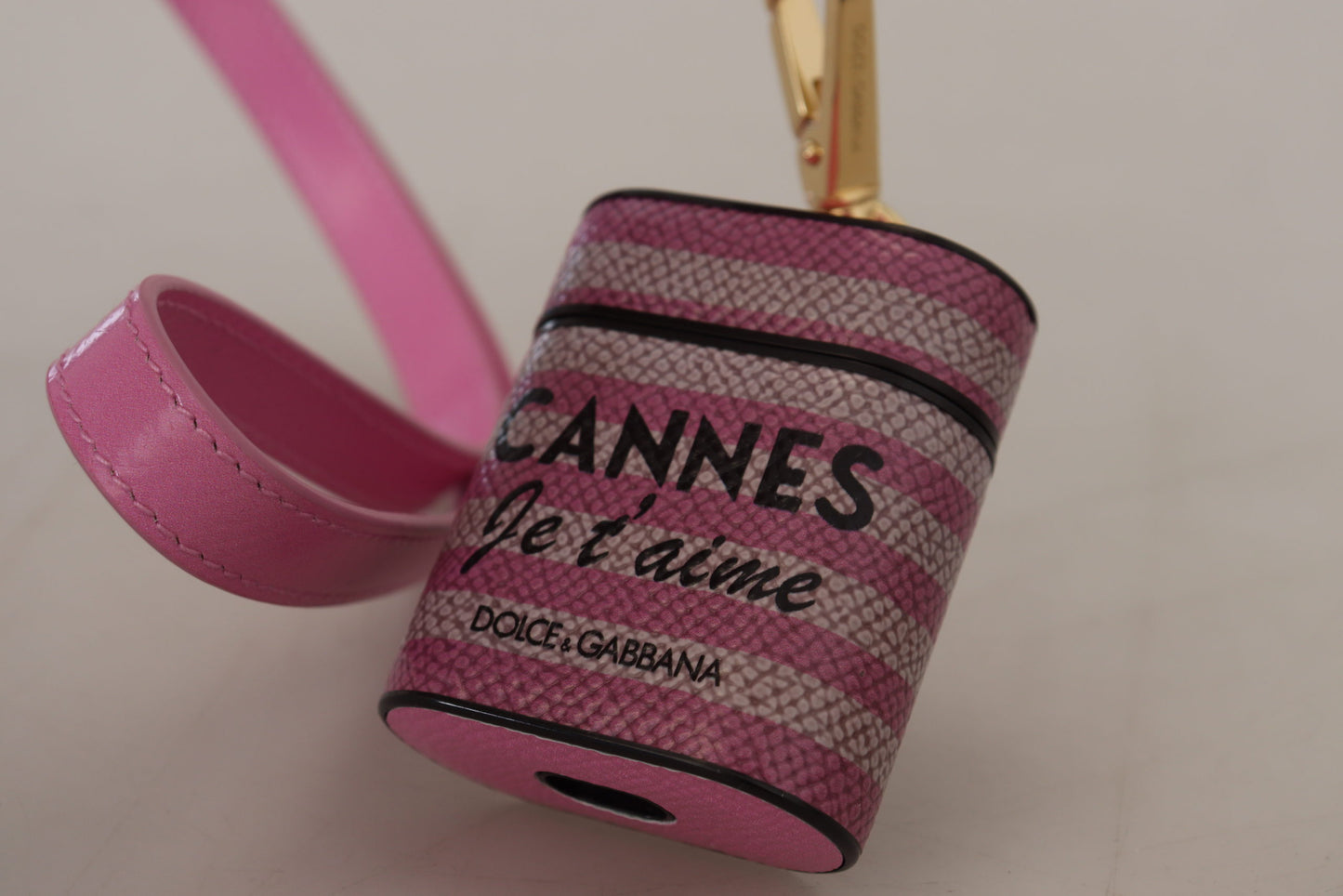 Dolce &amp; Gabbana Chic læder AirPods etui i Pink