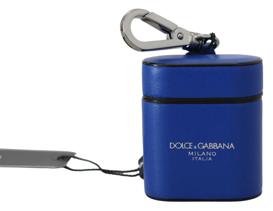 Dolce &amp; Gabbana Elegant Blue Læder Airpods etui